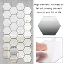 24 Pc 3D Mini Mirror Wall Stickers Hexagon Acrylic Decals