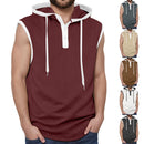Mens Sleeveless Hoodie Slim Fit Cotton Fitness Sports Tank Top