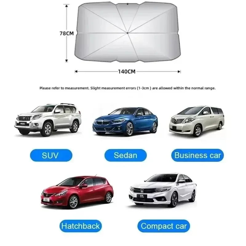 Car Sunshade Umbrella Windshield Protector For Summer Auto Shading