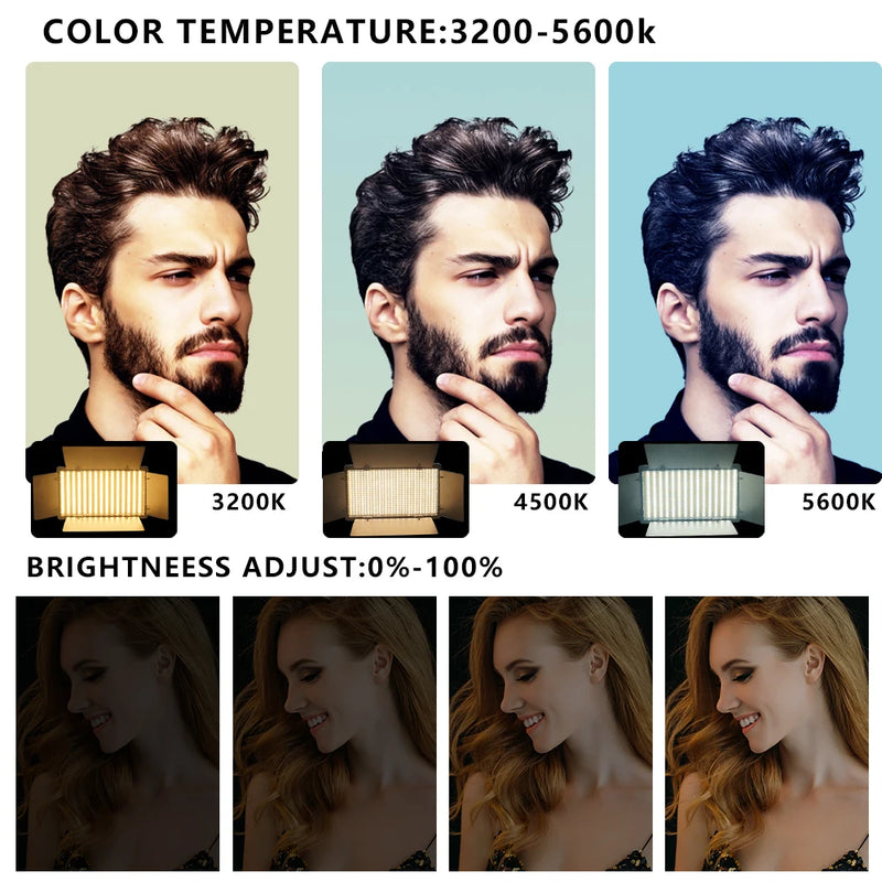 Nagnahz U800+ LED Video Light Bi-Color Dimmable With Tripod Remote