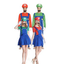 4pcs Luigi Cosplay Costume Super Bros Jumpsuit Anime Outfit