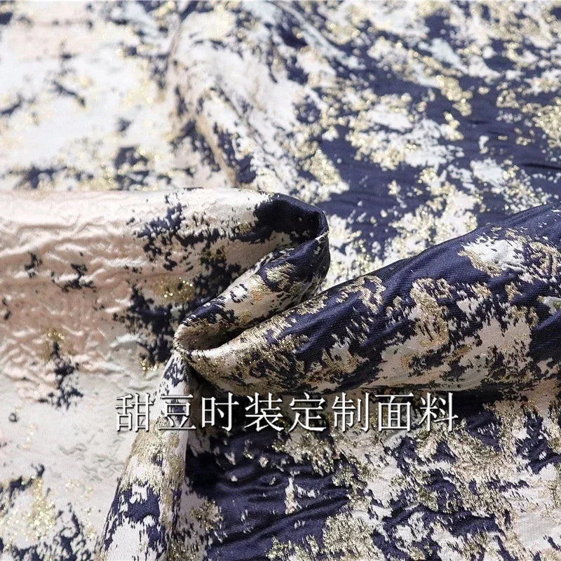 Brocade Jacquard Fabric Yarn Dyed Gradient Tulip Dress Trench Cloth