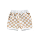 Lioraitiin Baby Boys Shorts Toddler Elastic Plaid Printed Pant