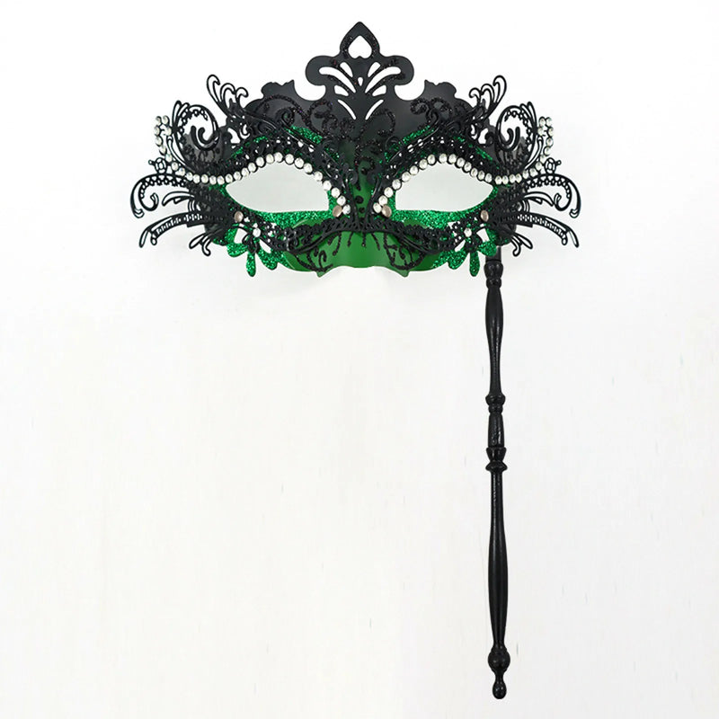 Venetian Masquerade Mask With Holding Stick For Womens Party