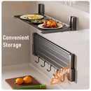 Folding Spice Rack Wide Hanging Kitchen Organizer With Hooks Storage