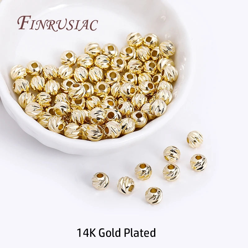 18K Gold Plated Spacer Bead For Jewelry Making 2.5 To 6mm