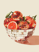 Retro Fruit Disco Ball Poster Citrus Apple Strawberry Canvas Art