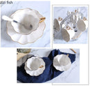 Ceramic Coffee Cups Set With Golden Edged Plates And Spoons