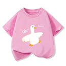 Baby Graphic Print T-shirt For Girls Purple Yellow Cotton Summer Tee