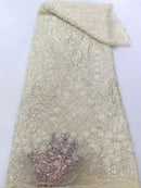 African Lace Fabric Beaded Embroidery French Tulle Wedding Dress Sew