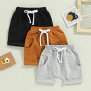 Lioraitiin Toddler Boys Short Trousers 3Pcs Casual Spring Summer Pants