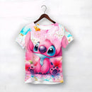 Girls Kawaii Stitch T-shirt Toddler Cartoon Short Sleeve Tee