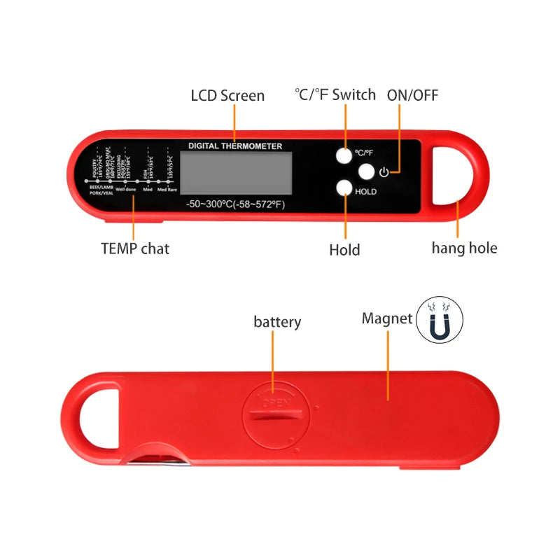 Digital Meat Thermometer Instant Read For Cooking Candy Grill Kitchen