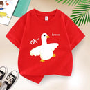 Baby Graphic Print T-shirt For Girls Purple Yellow Cotton Summer Tee