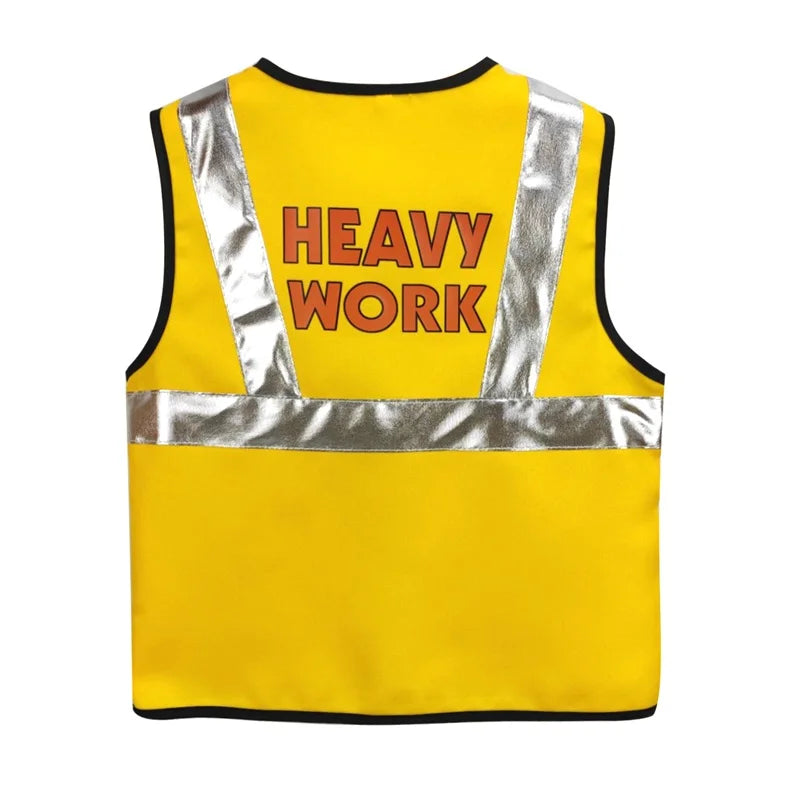 Construction Worker Costume For Kids Role Play Hat Kit Dress Up Set