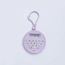 Mini Calculator Pendant Small Round Silent Button Portable Keychain