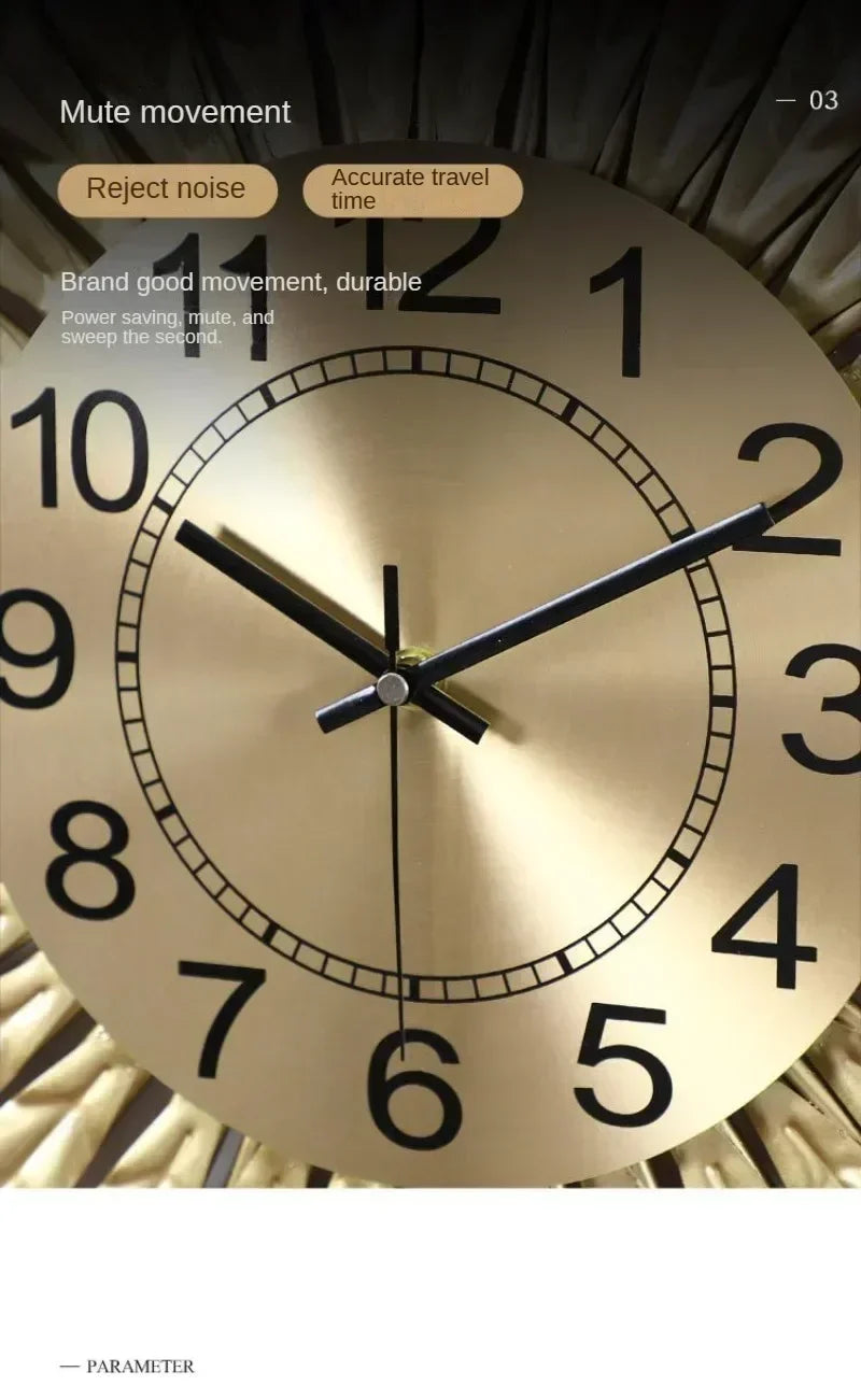 Wheat Ears Wall Clock Living Room Decor Symbolizing Prosperity Unity