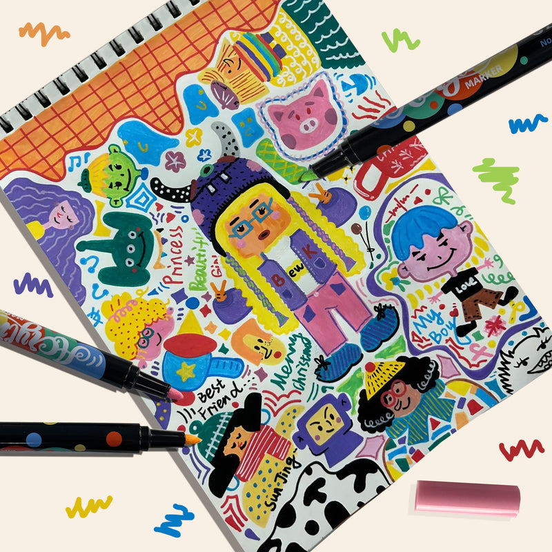 12-36 Colors Acrylic Paint Markers Pen 1-2mm Water Resistant