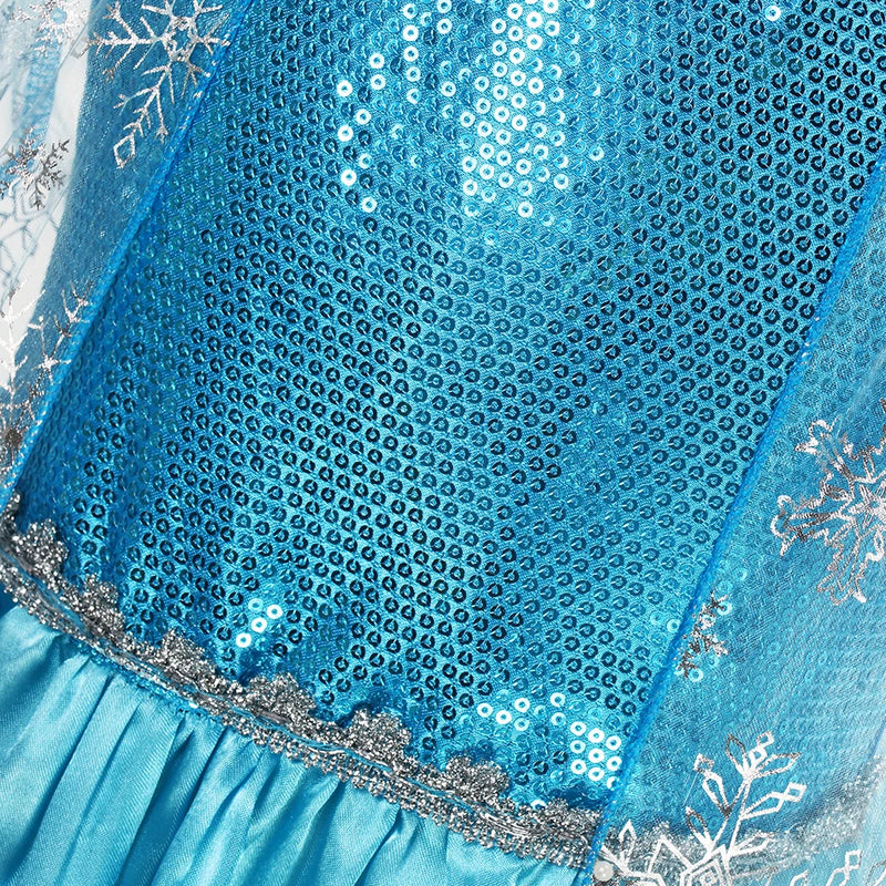 Girls Elsa Costume Frozen Princess Dress Snow Queen Party Gown