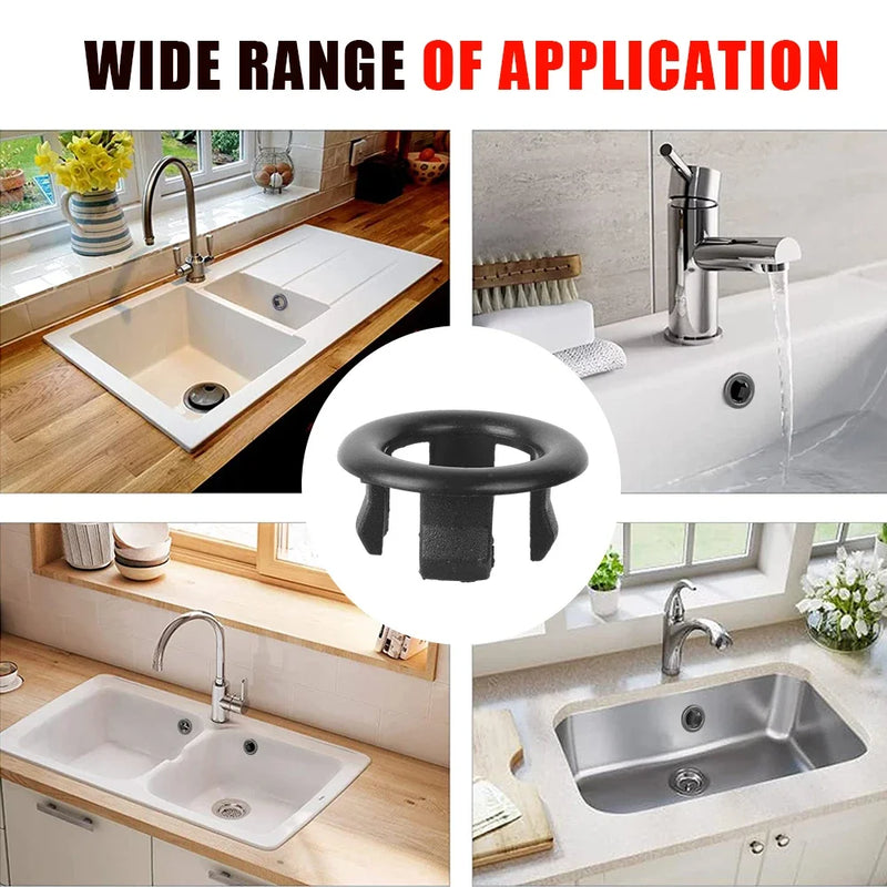 Sink Overflow Ring Cover Bathroom Basin Round Plastic Replacement
