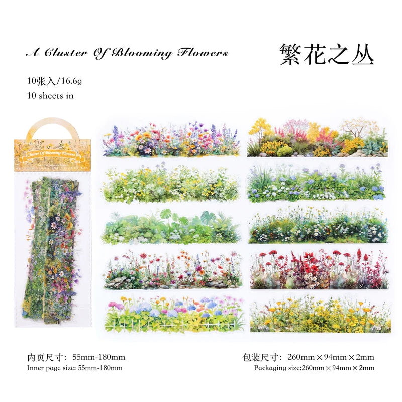 10pcs Landscape Stickers Pack For Scrapbooking DIY Journal Collage