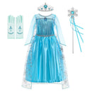 Elsa Anna Princess Dress Girls Mesh Sequin Snow Queen Costume Gown
