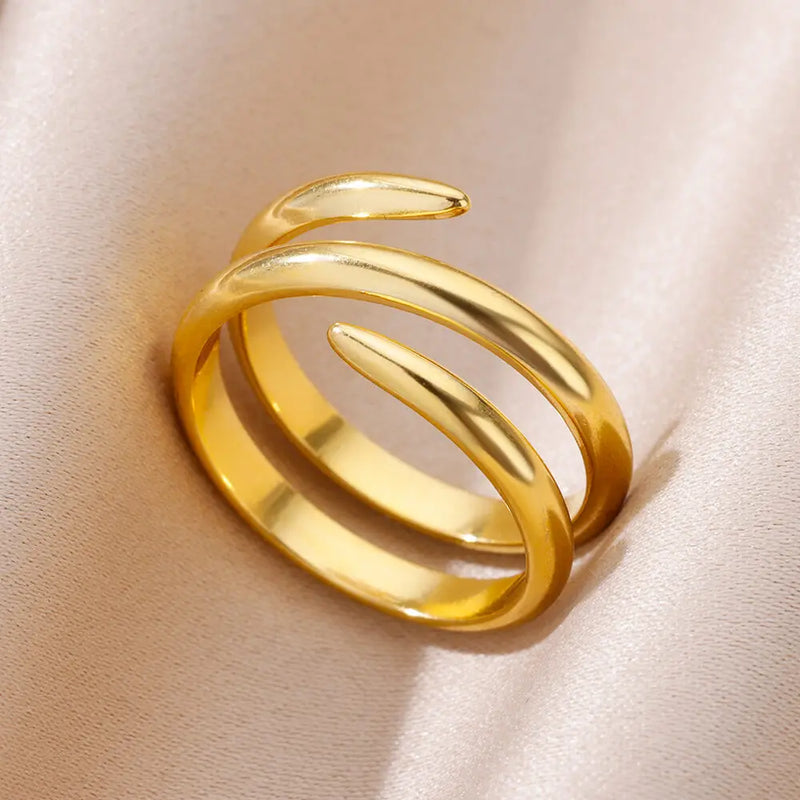 316L Stainless Steel Rings For Women Gold Color Classic Wedding Couple Rings
