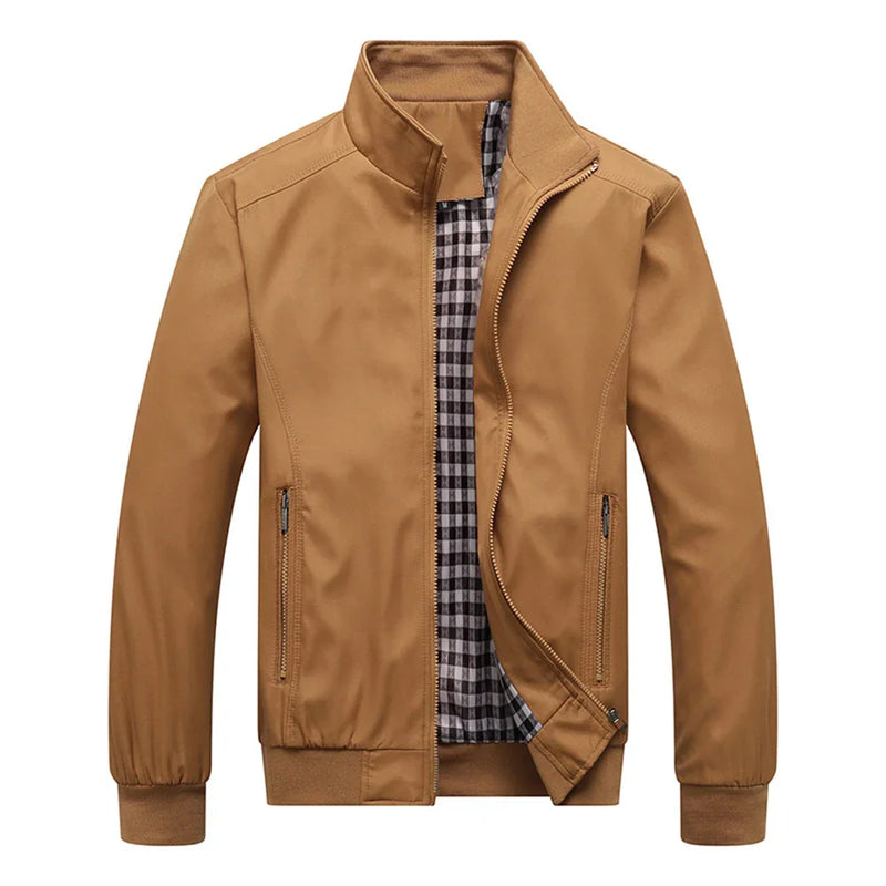 Men's Bomber Jacket Casual Solid Color Baseball Style 6XL Outwear