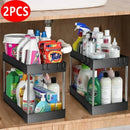 Under Sink Storage Organizer 2 Tier Drawer Rack For Bathroom Kitchen