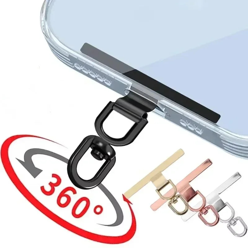 Ultra-Thin Stainless Steel Phone Tether With 360 Degree Rotatable Clip