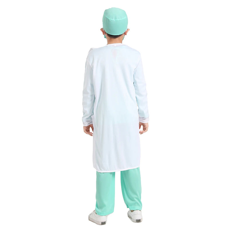Kids Doctor Costume Surgeon Uniform For Boys Hospital Role Play