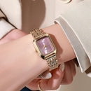 Stainless Steel Strap Watch Women Simple Square Quartz Wristwatch