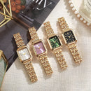 Stainless Steel Strap Watch Women Simple Square Quartz Wristwatch