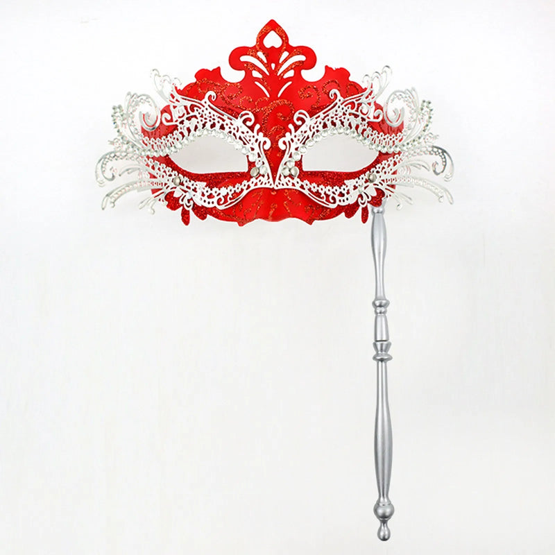 Venetian Masquerade Mask With Holding Stick For Womens Party