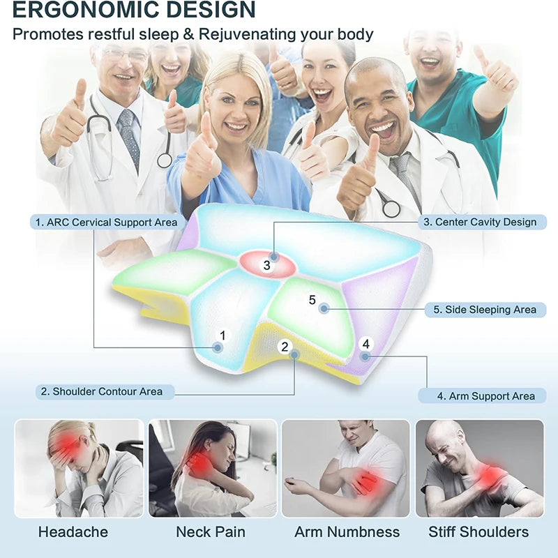 Memory Foam Cervical Pillow Ergonomic Contour Neck Support Orthopedic