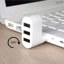 Rotatable USB Hub Adapter 3 Ports Mini Data Transfer For Laptop