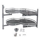 2 Tier Blind Corner Cabinet Organizer Adjustable Kitchen Storage Rack