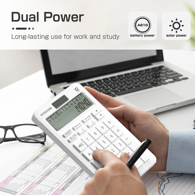 Desk Calculator Large 12 Digit LCD Display With History And Track Back