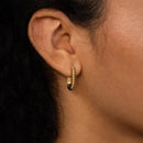 Twisted Circle Hoop Earrings Gold Plated Double Geometric Mini Hoops
