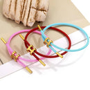 Stainless Steel Braided Rope Adjustable Bracelet For Men And Women