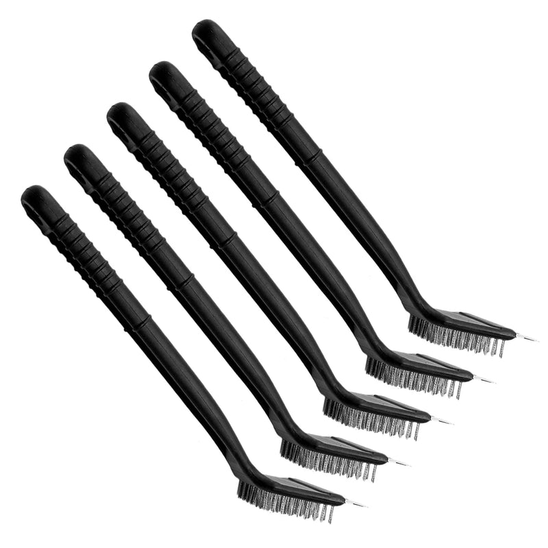 5pcs Bird Cage Cleaning Brush Stainless Steel Long Handle Bristles