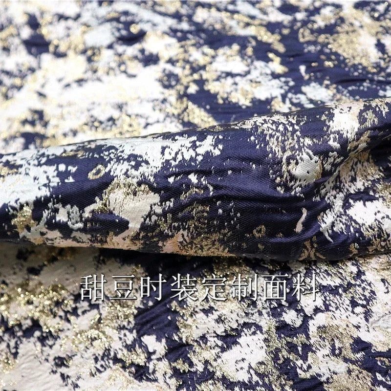 Brocade Jacquard Fabric Yarn Dyed Gradient Tulip Dress Trench Cloth