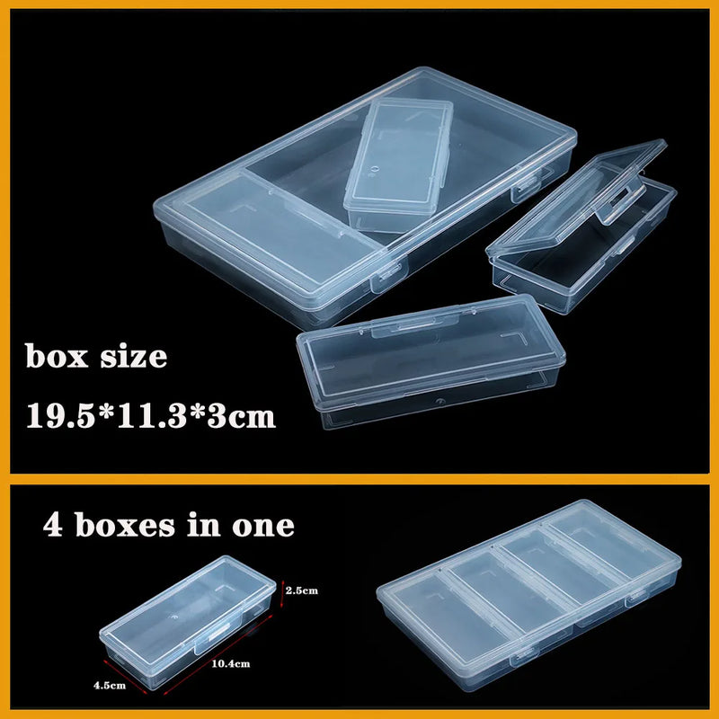 Plastic Organizer Box Clear Compartment Storage For Jewelry Tools