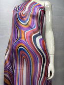 Silk Chiffon Fabric Soft Printed Tulle Lace For Sewing Dresses 3.5 Meters