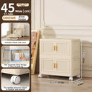 Foldable Storage Cabinet With Wheels Dustproof Wardrobe Organizer