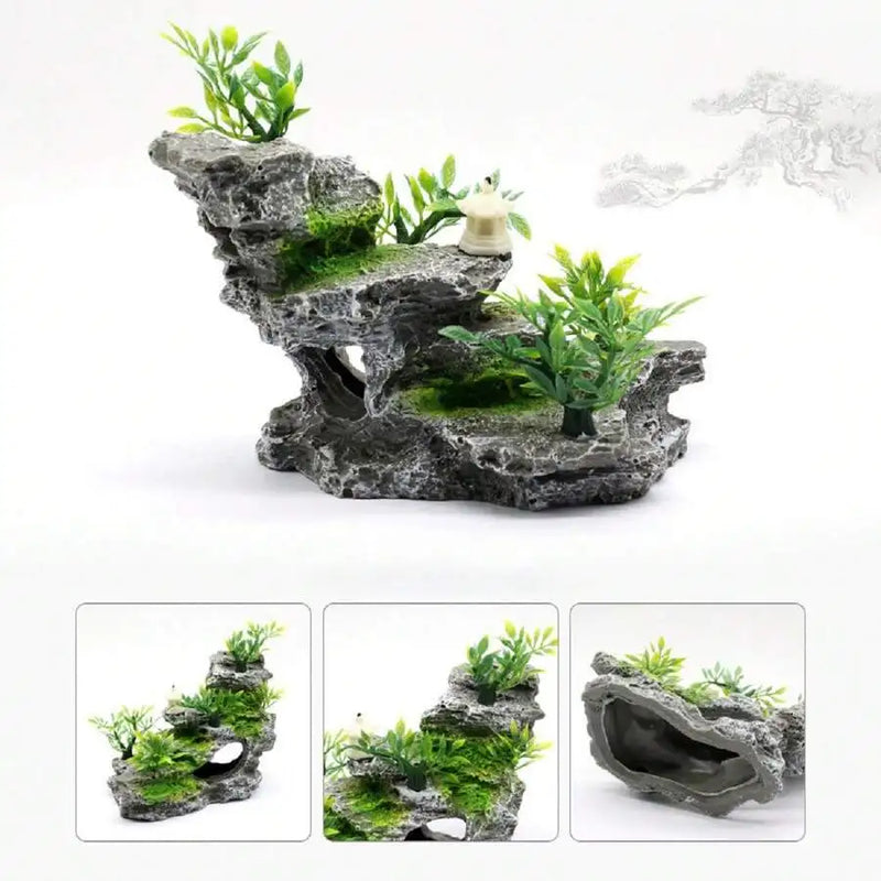 Resin Rockery Fish Tank Aquarium Decorative Landscaping Stone Package