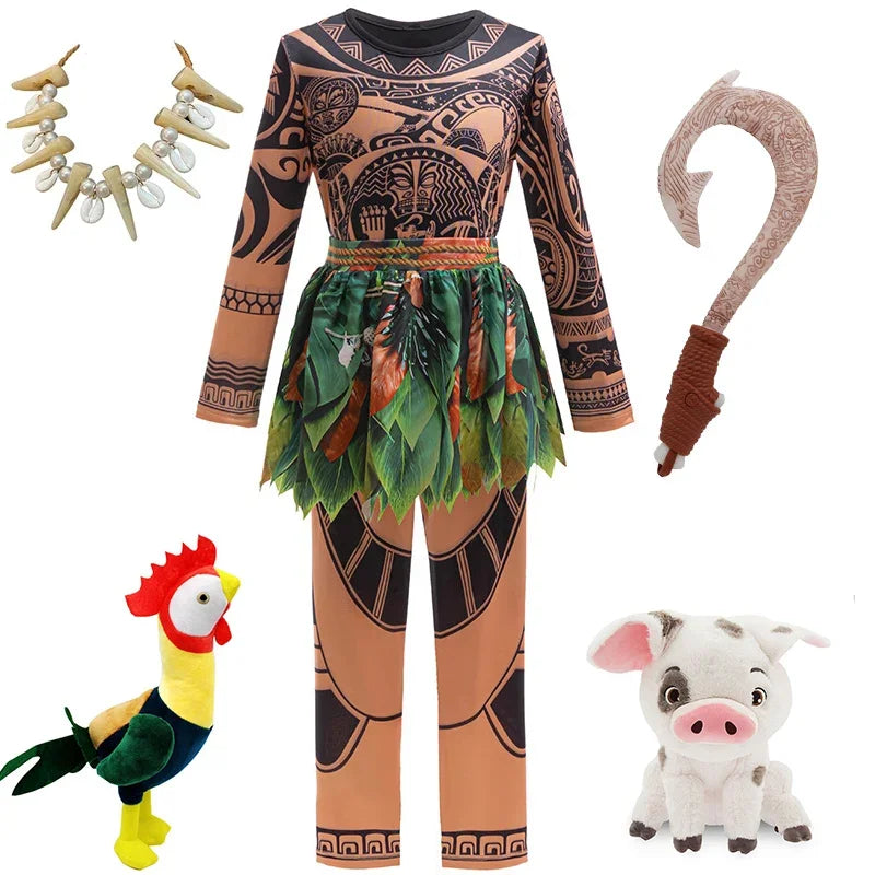 Maui Costume For Kids Boys Tattoo Pants Outfit